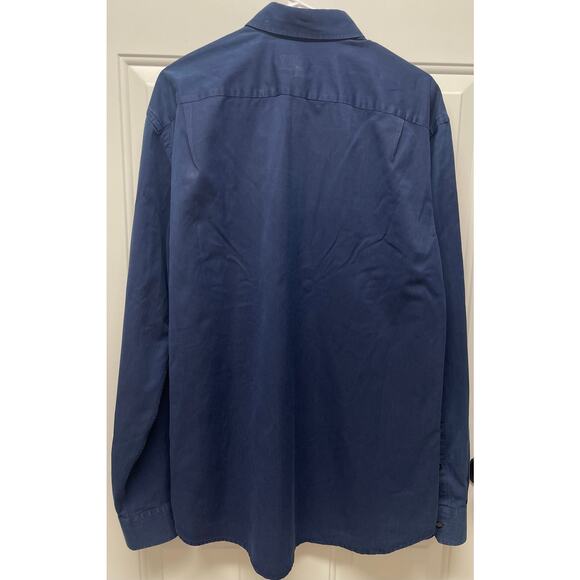 Teddy Stratford The Zip Fit Button down shirt navy blue size 6/XXL - Picture 7 of 8